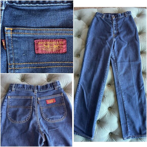 Vintage 70s Levis Jeans USA Made High Waist Wide Leg Own History - Picture 1 of 14